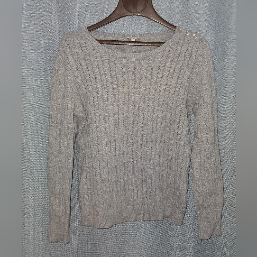 Gray Cable Knit Talbot's Women's Sweater